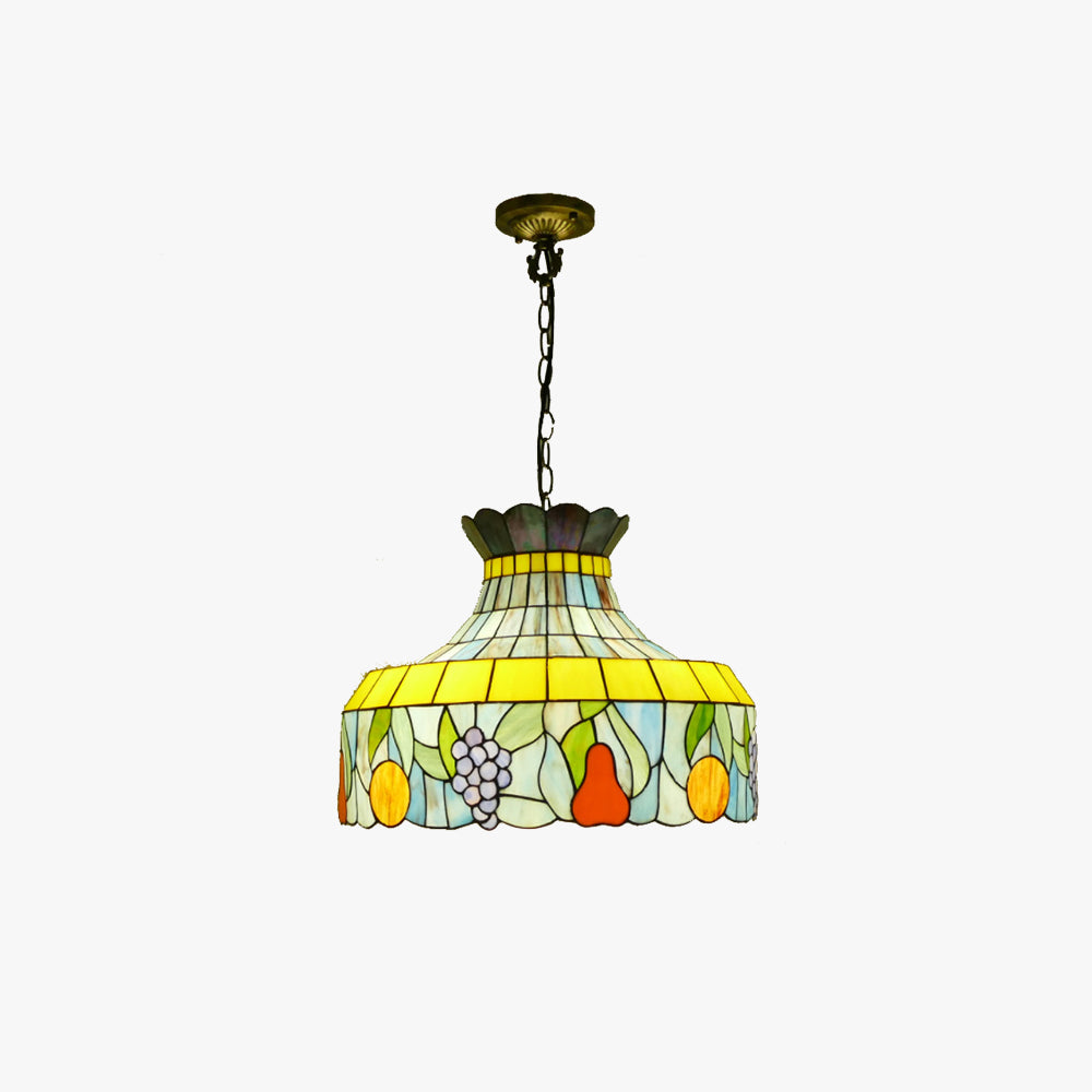 Tiffany Vintage LED Lámpara Colgante Multicolor Metal Vidrio Dormitorio