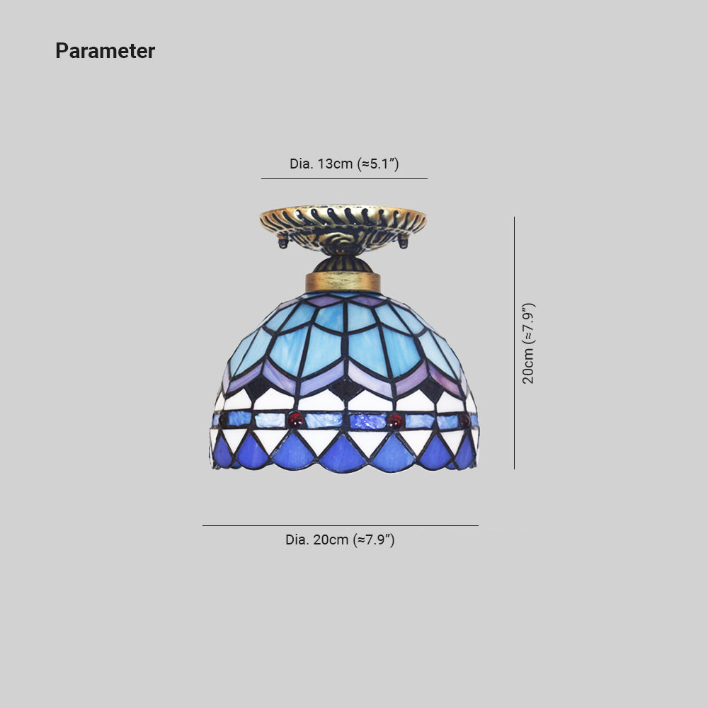 Tiffany Vintage LED Plafón Metal/Vidrio Dormitorio/Salón