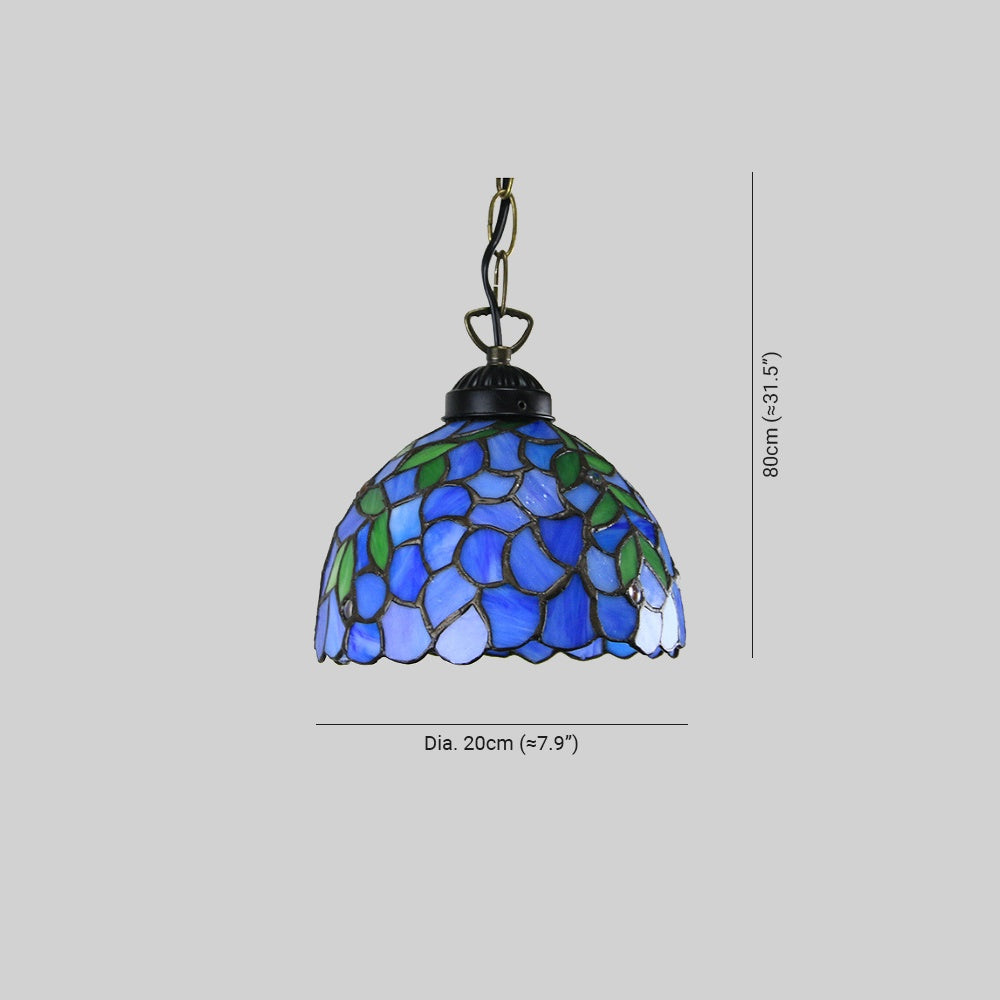 Tiffany Casa Rural LED Lámpara Colgante Metal Vidrio Dormitorio