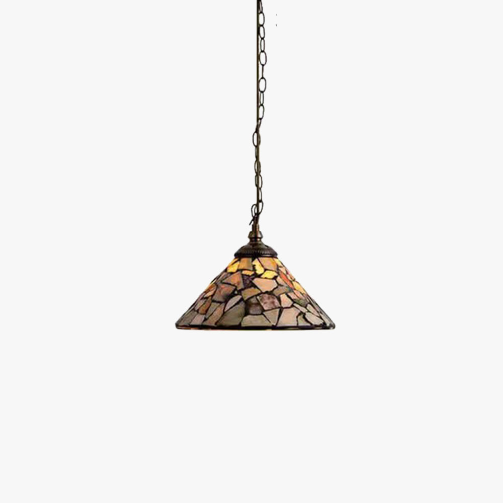 Tiffany Vintage LED Lámpara Colgante Metal Vidrio Dormitorio/Salón