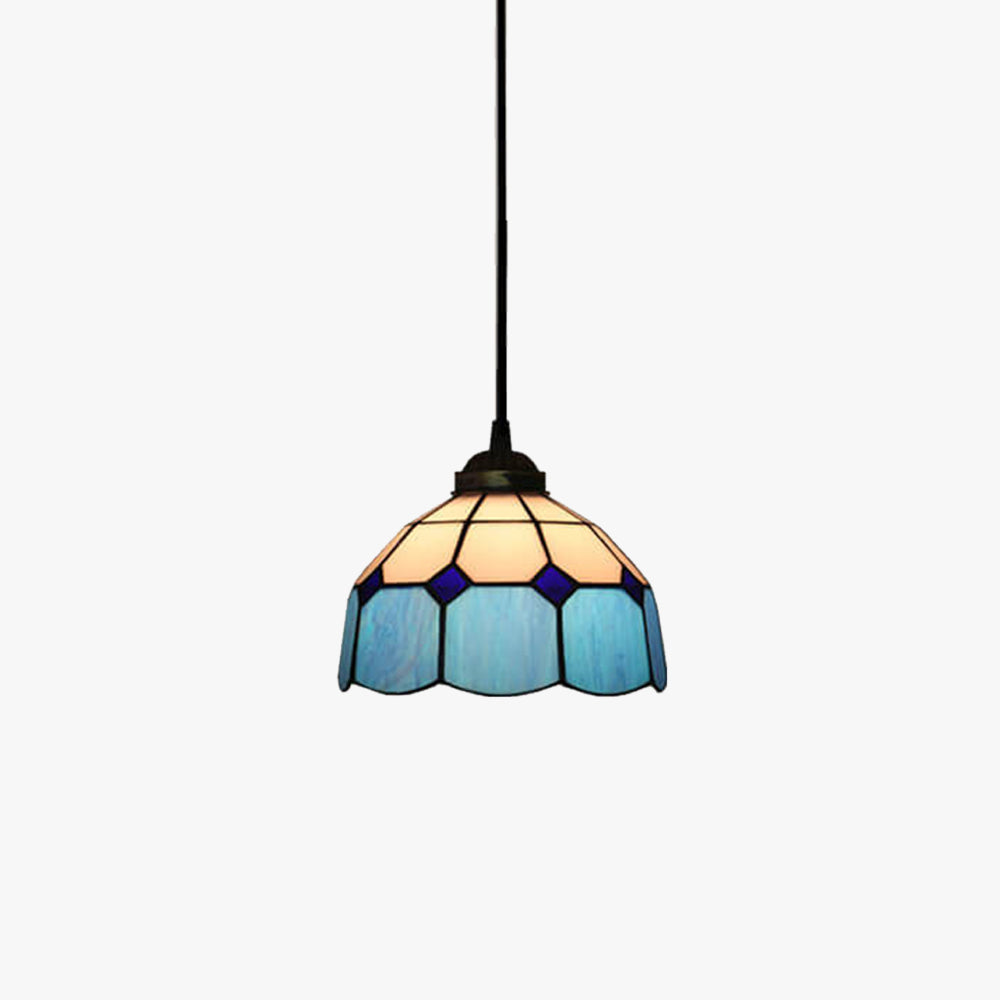 Tiffany Cúpula Sombra Europea Lámpara Colgante Manchado Vidrio Salón