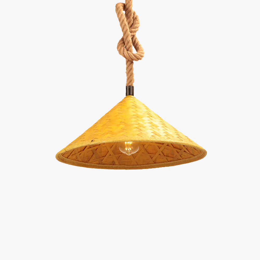 Ritta Moderno Sombrero LED Lámpara Colgante Ratán Salón/Bar