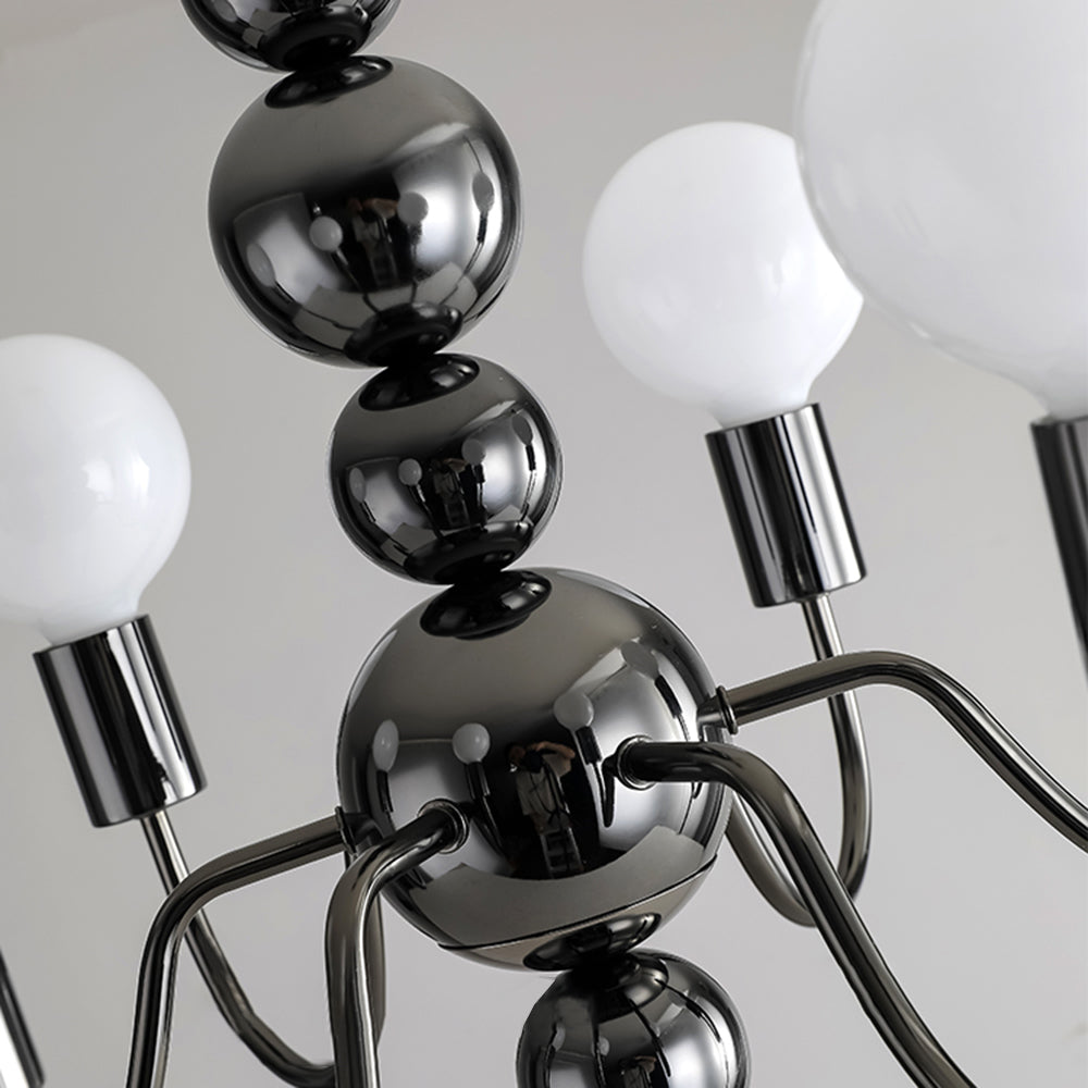 Valentina Medieval LED Esférica Lámparas de Araña Negro Metal Sala de estar