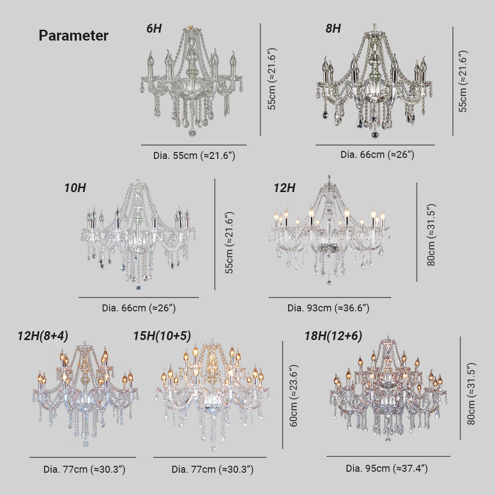 Silva Lámparas de araña de Cristal Silva Transparente