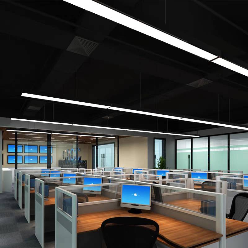 Arisha Minimalista Lámpara Colgante Rectangular LED Negra Acrílico Oficina