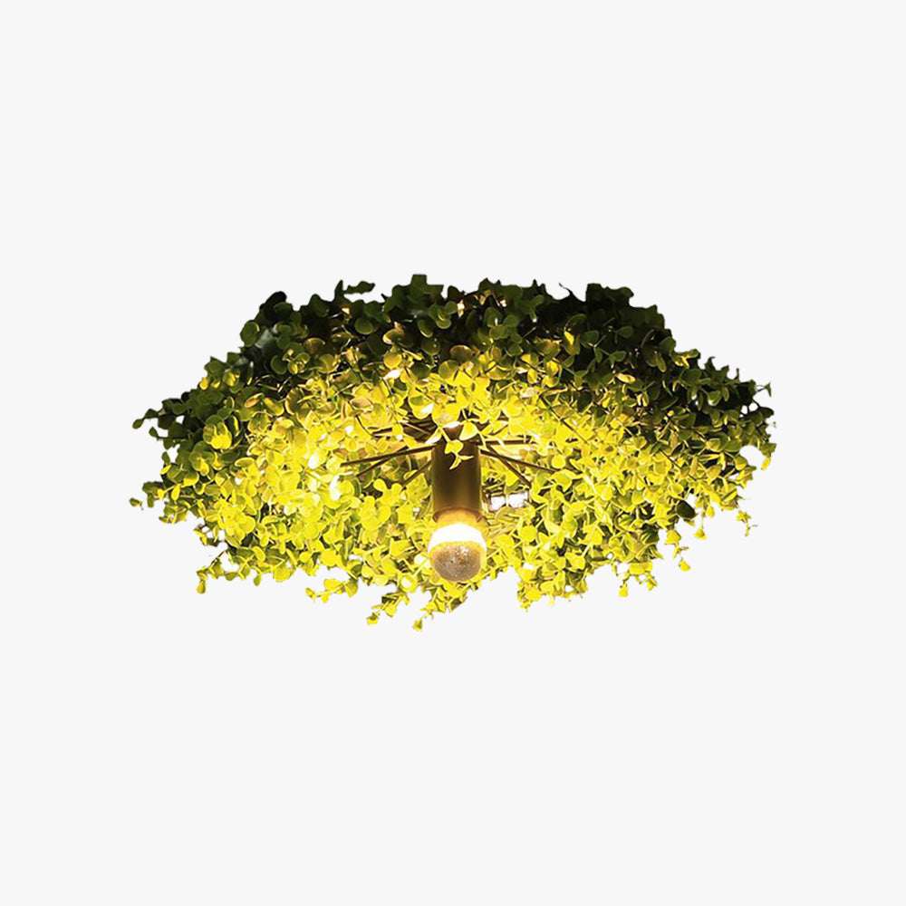 Nest Lámpara de Techo Moderna Planta Verde Metal/Vidrio Sala de Estar