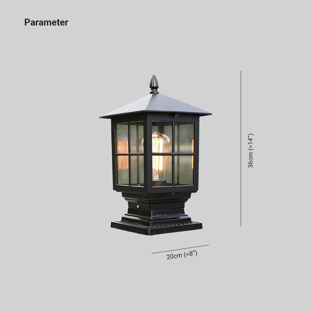 Ray Moderno Cuadrado Metal Vidrio Lámpara Exterior