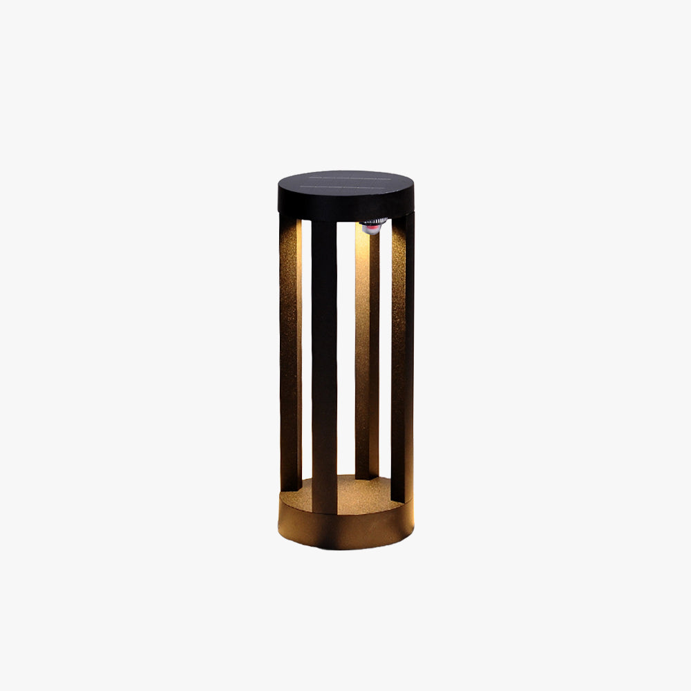 Ray Minimalista Cilíndrica Metal Solar Lámpara De Pie Exterior