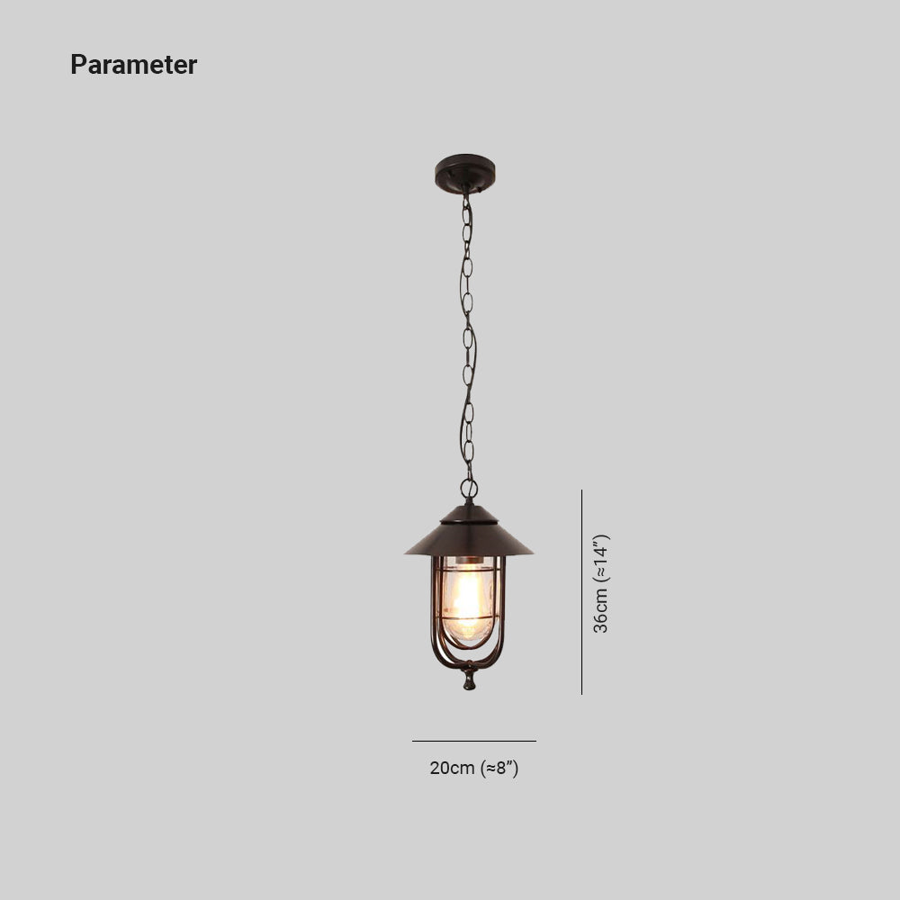 Ray Vintage Linterna Metal Lámpara Colgante Exterior