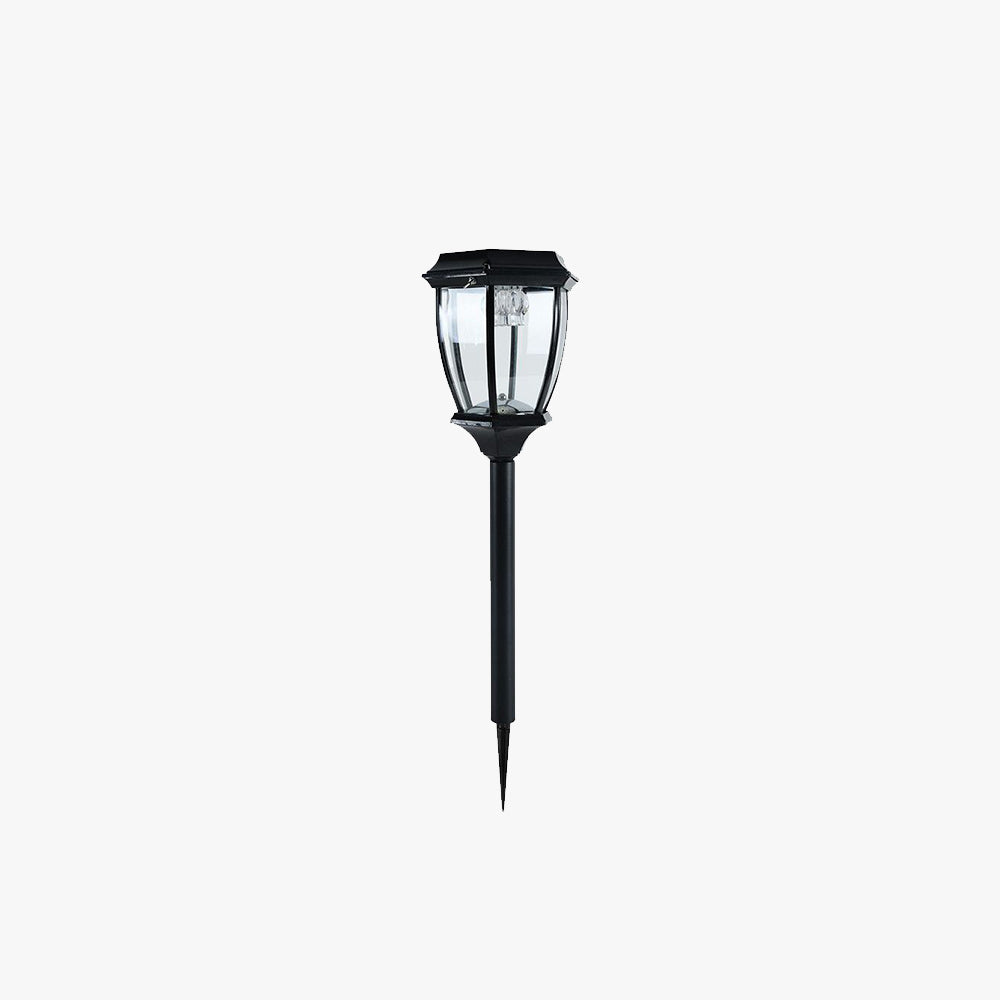 Ray Retro Lámpara de Pie Exterior Solar Metal Vidrio Patio