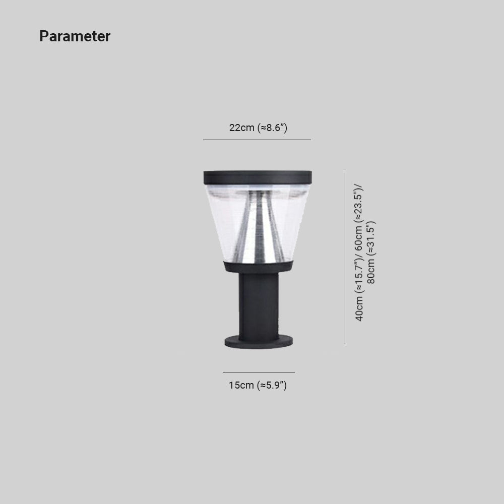 Ray Moderna Cónica Metal Lámpara Exterior De Pie Exterior
