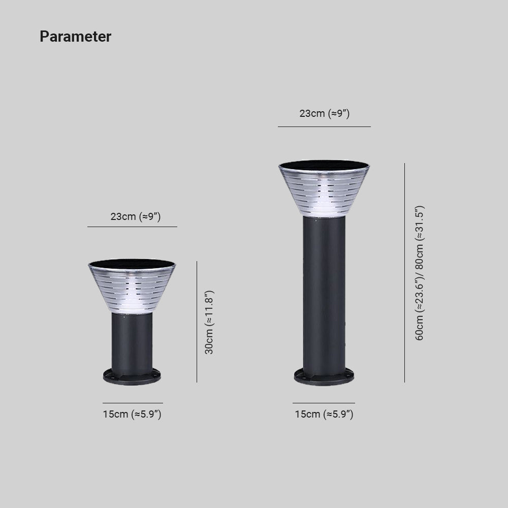 Ray Moderna Cónica Metal Solar Lámpara De Pie Exterior