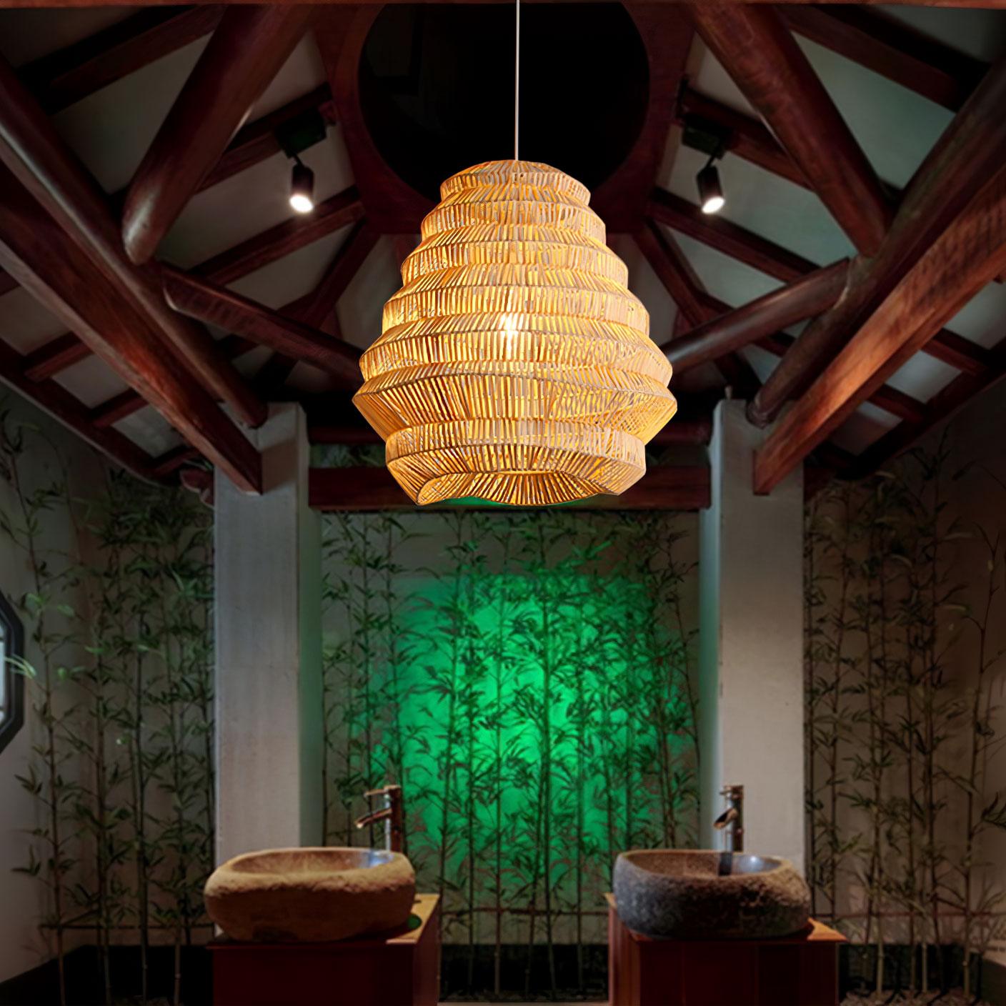 Bamboo Spiral Pendant Lamp - Letslighting