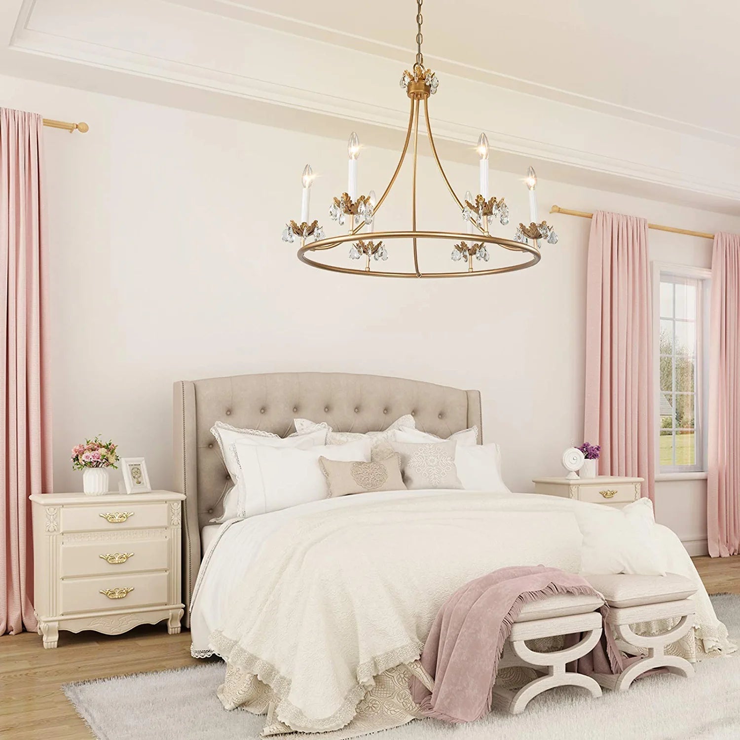 Yrvuvyh Vintage Industrial Luxury Brass Crystal Chandelier - Lamp Copper