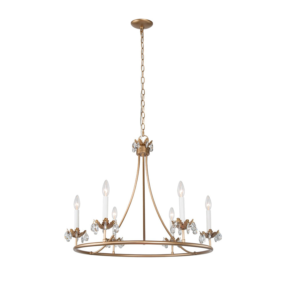 Yrvuvyh Vintage Industrial Luxury Brass Crystal Chandelier - Lamp Copper
