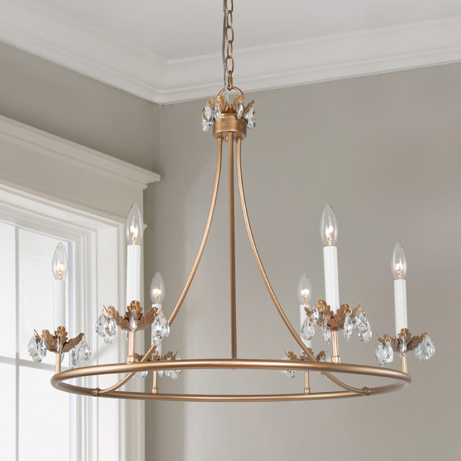 Yrvuvyh Vintage Industrial Luxury Brass Crystal Chandelier - Lamp Copper