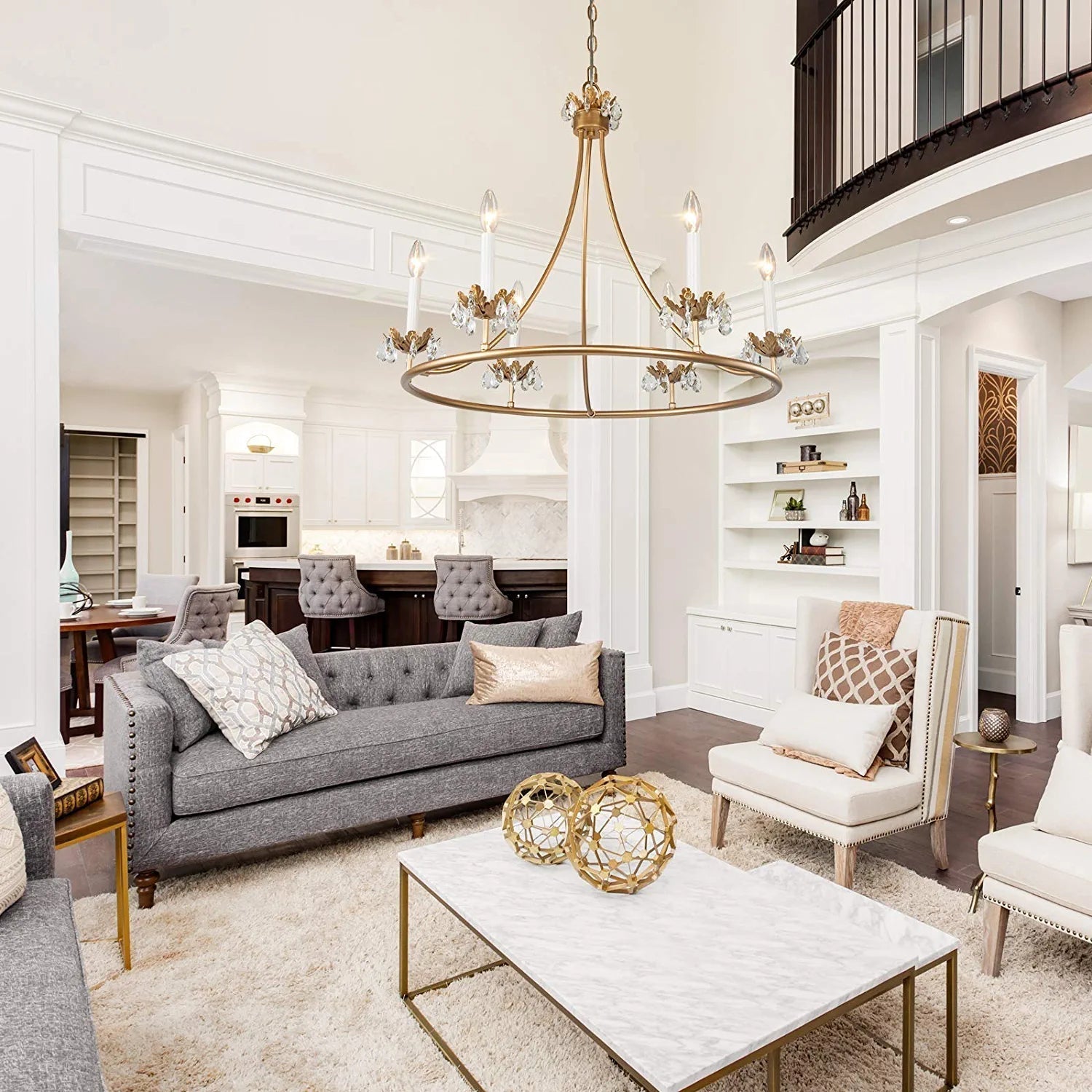 Yrvuvyh Vintage Industrial Luxury Brass Crystal Chandelier - Lamp Copper