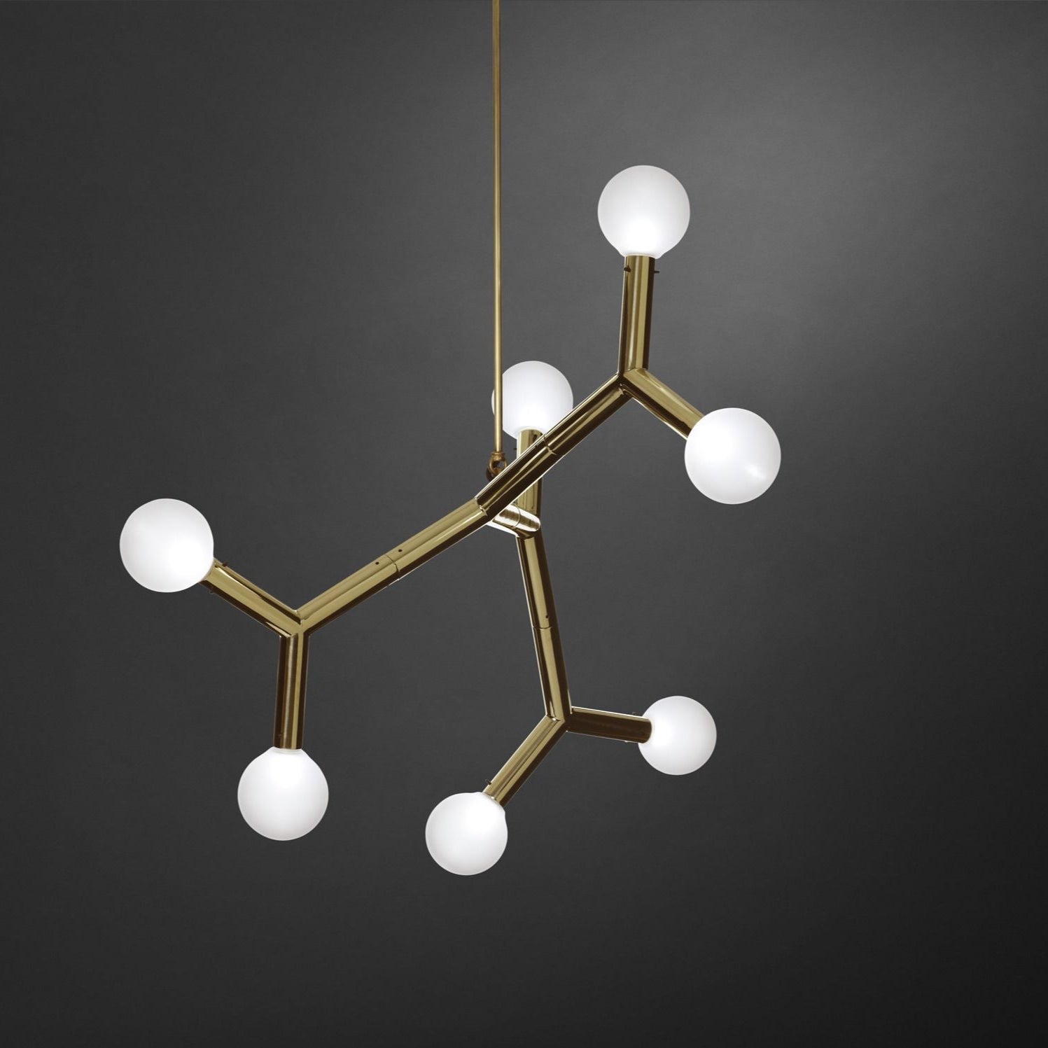 Ulfuvyu Modern Minimalist Ball Brass Glass Chandelier - Lamp Copper