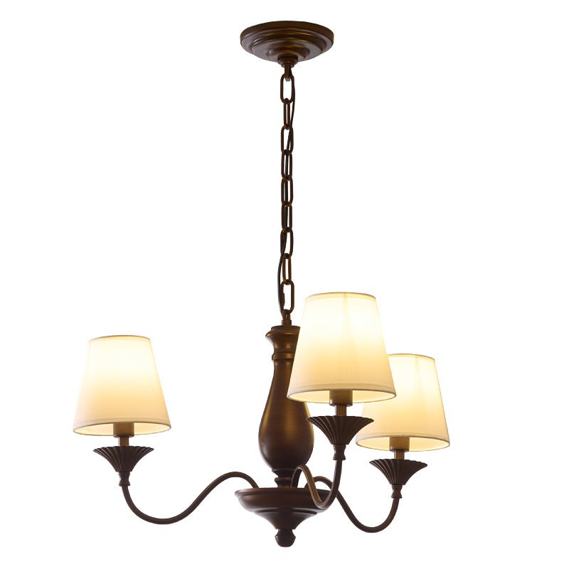Aurora Chandelier Fabric Shade Vintage - Letslighting