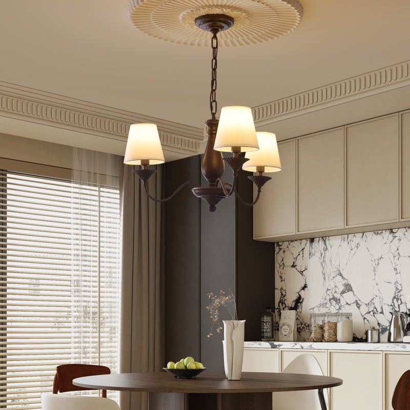 Aurora Chandelier Fabric Shade Vintage - Letslighting
