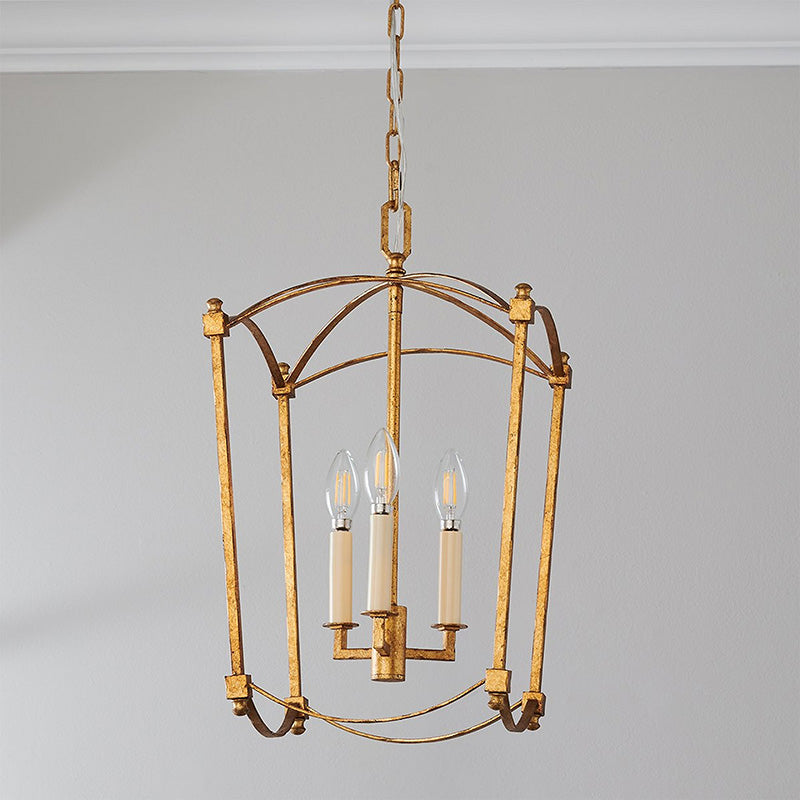 Xenuvyu Modern Minimalist Industrial Black Metal Lantern Pendant Lamp - Lamp Copper