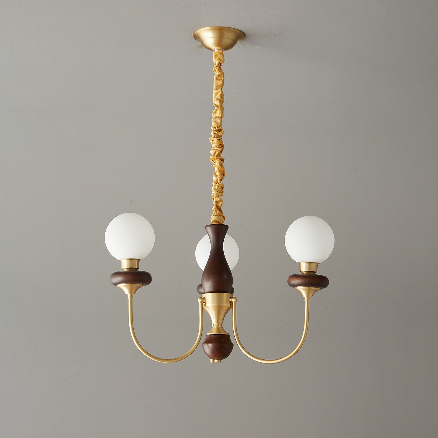 Cotheor Vintage Traditional Arc Wood Glass Chandelier - Letslighting