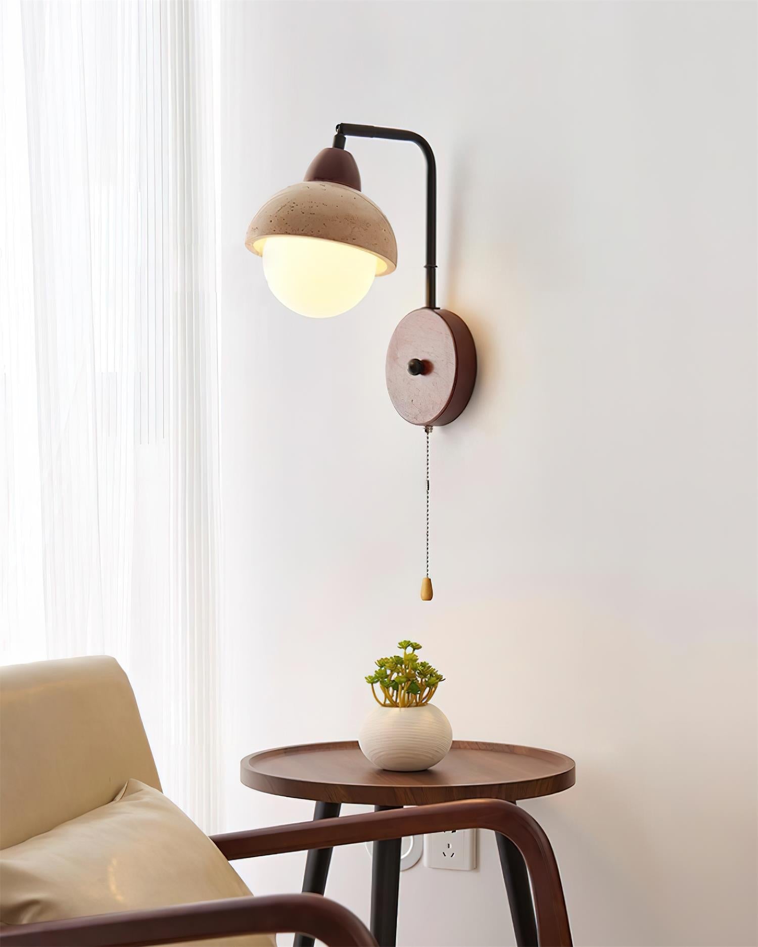Ritta Dome Travertine Wall Lamp - Letslighting