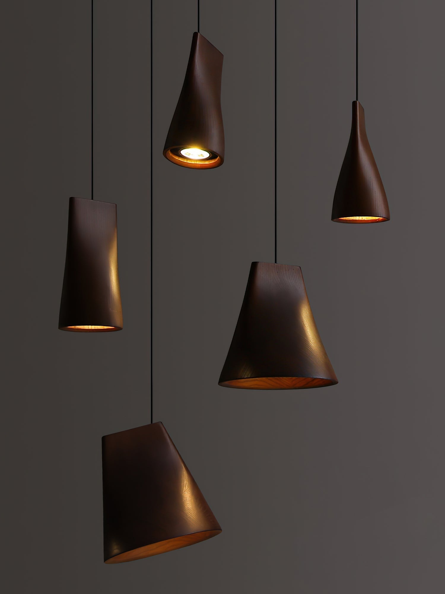 Ivarara Asymmetrical Wood Pendant Light - Letslighting