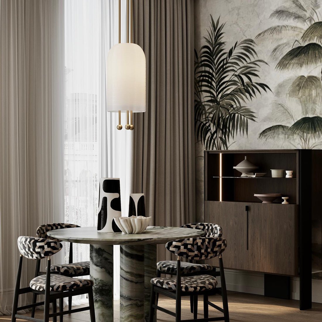 Voloraris Traditional Elegance Metal Glass Pendant Light - Letslighting