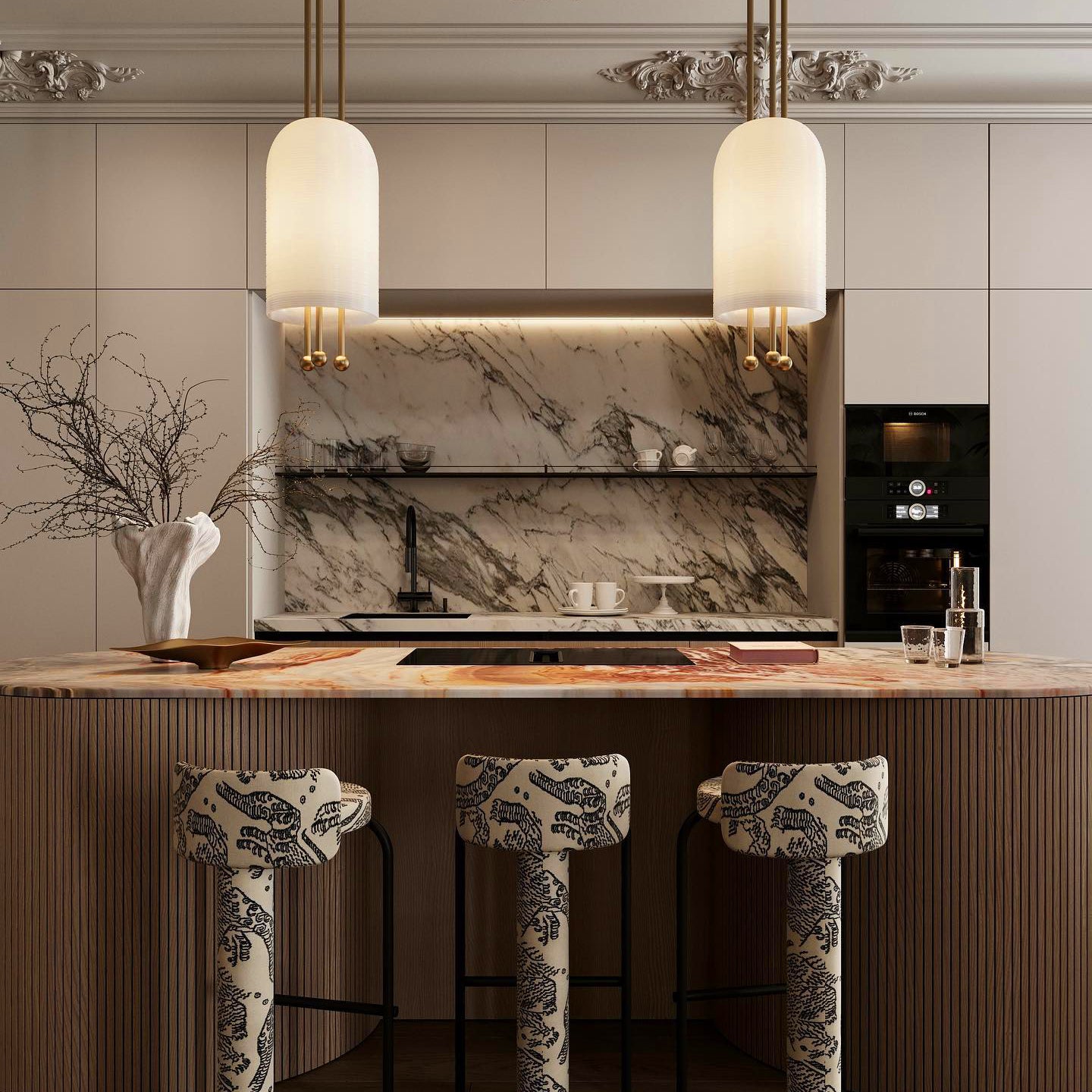 Voloraris Traditional Elegance Metal Glass Pendant Light - Letslighting