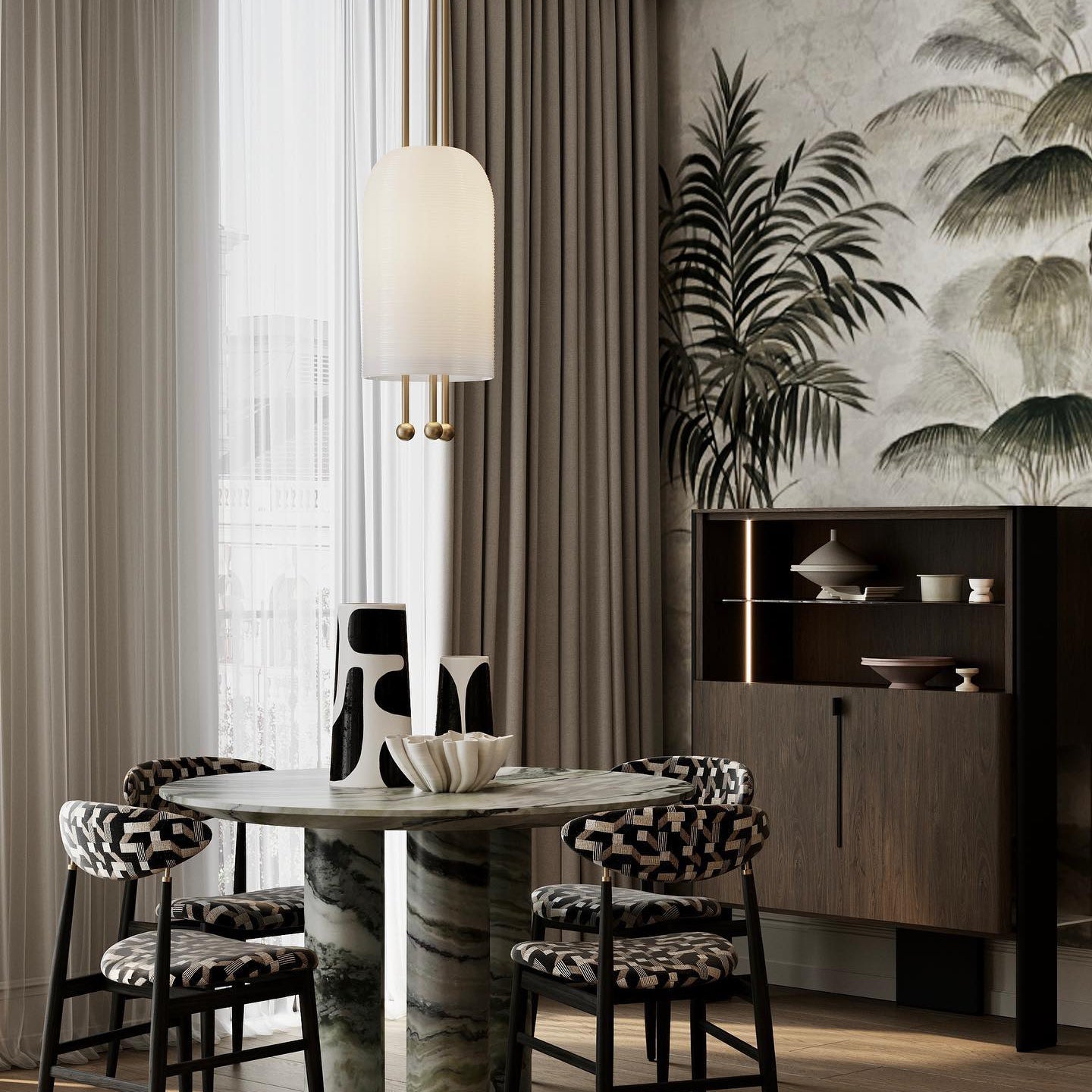 Voloraris Traditional Elegance Metal Glass Pendant Light - Letslighting