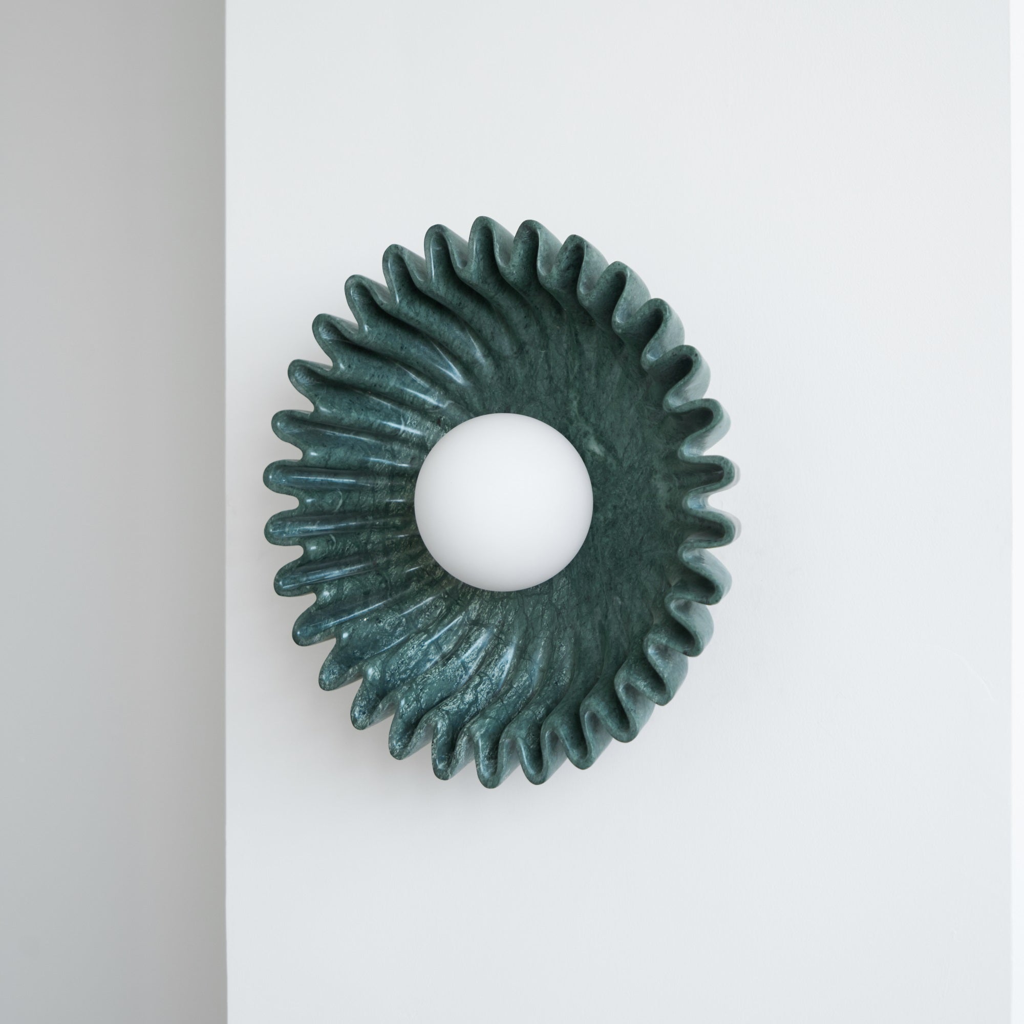 Wall Lamp Ceramics and Glass Dark Green White Black Beige Sculptural - Letslighting
