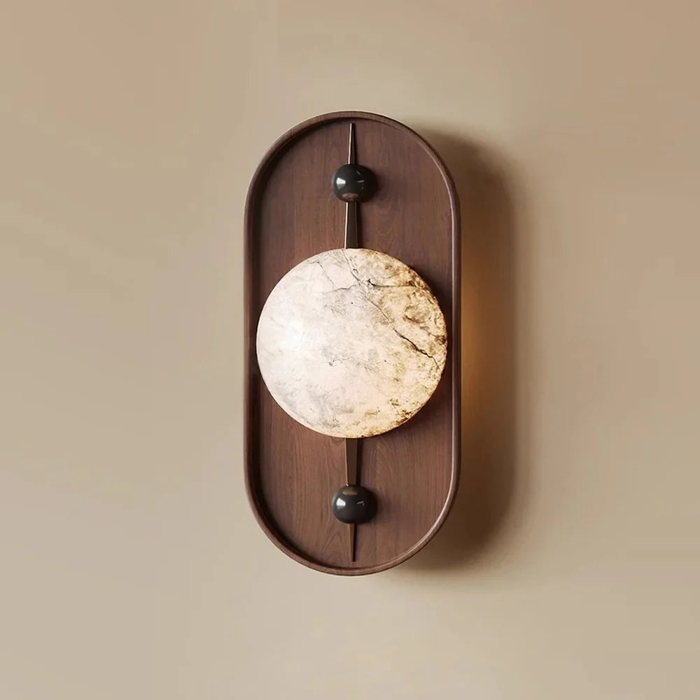 Driftwood Alabaster Wall Lamp Walnut Color