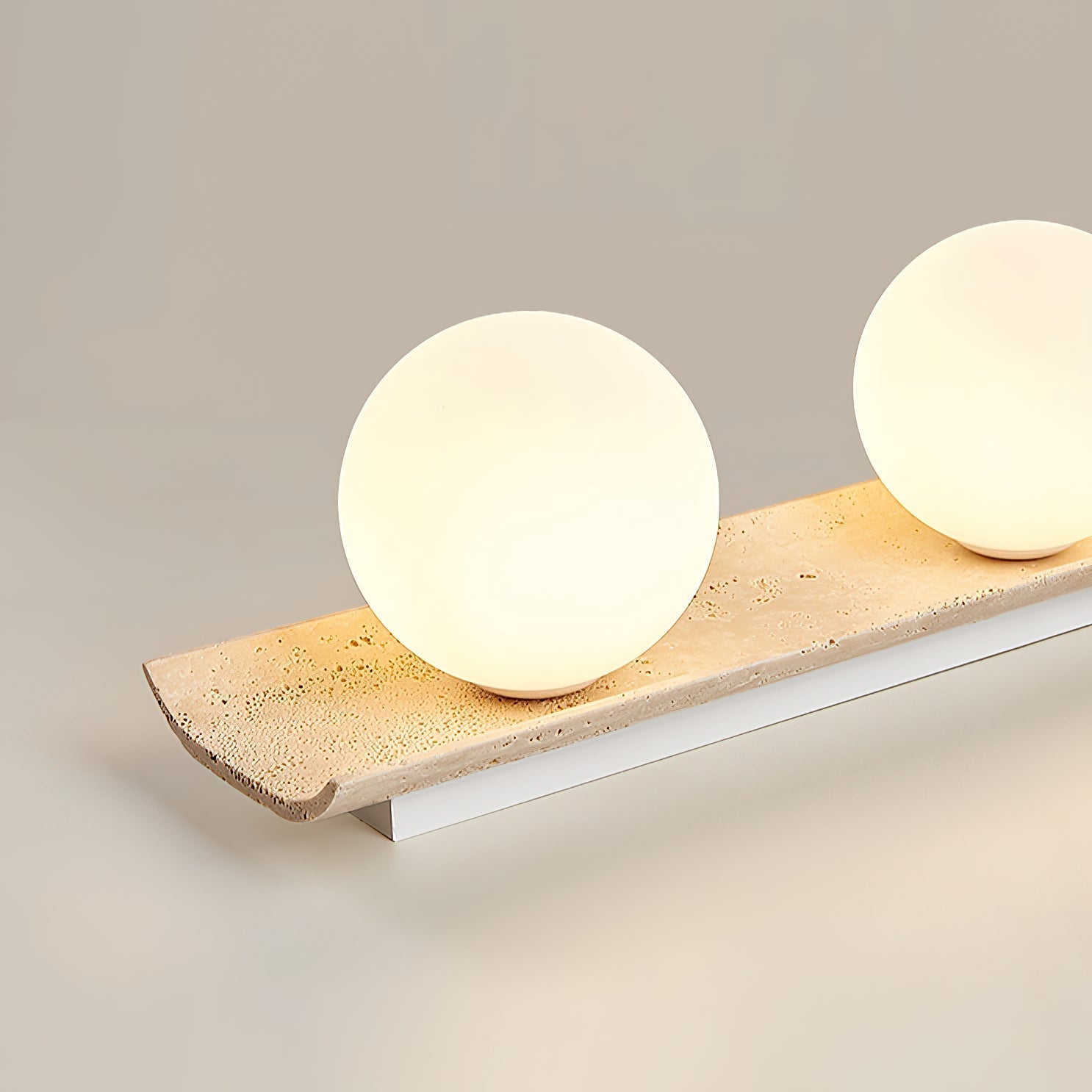 Bianca Globe Modern Minimalist Travertine Glass Ceiling Lamp - Lamp Copper