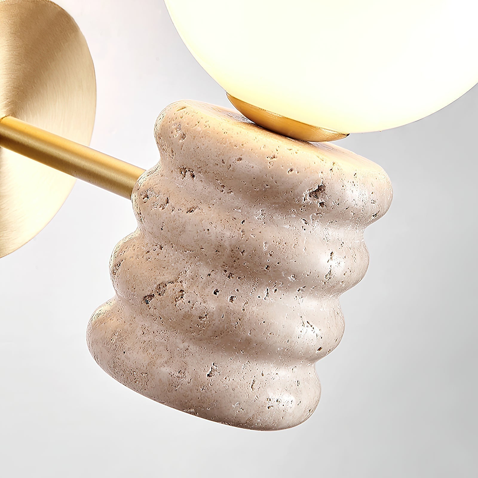 Ljomuvyh Modern Minimalist Travertine Glass Wall Lamp - Lamp Copper