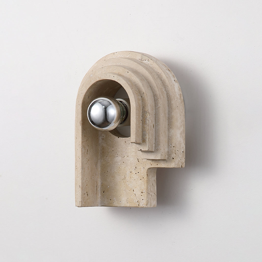 Mjolkuvyh Modern Minimalist Travertine Wall Lamp - Lamp Copper