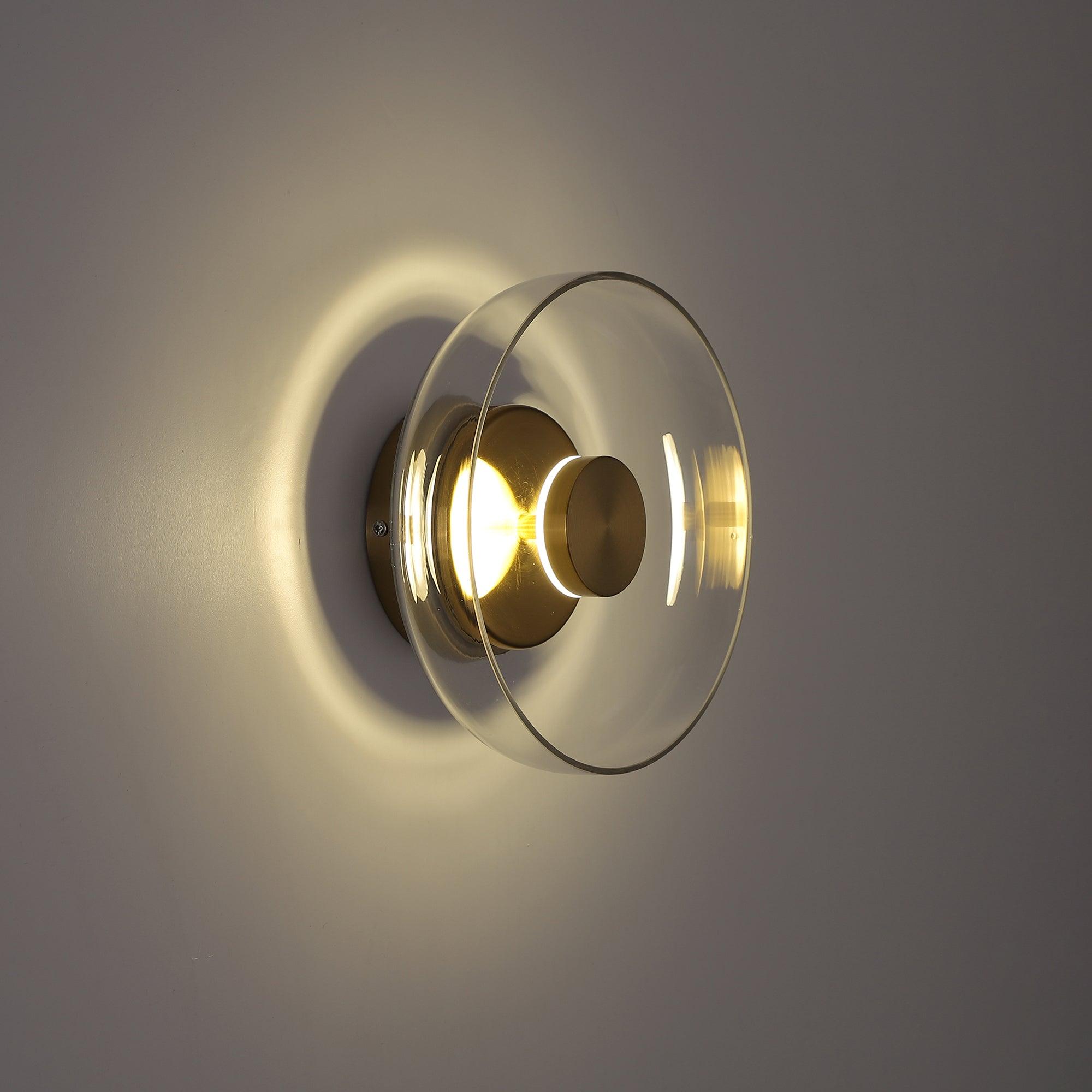 Hailie Modern Round Bowl Glass Wall Light
