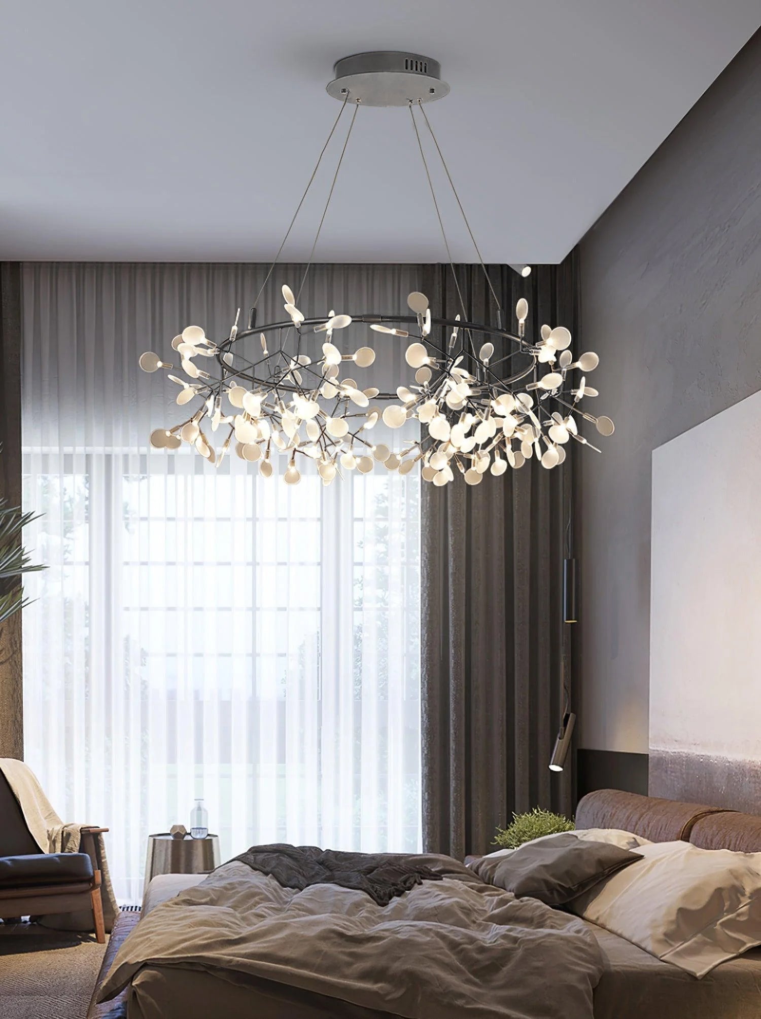 Black Big O Firefly LED Chandelier - Letslighting