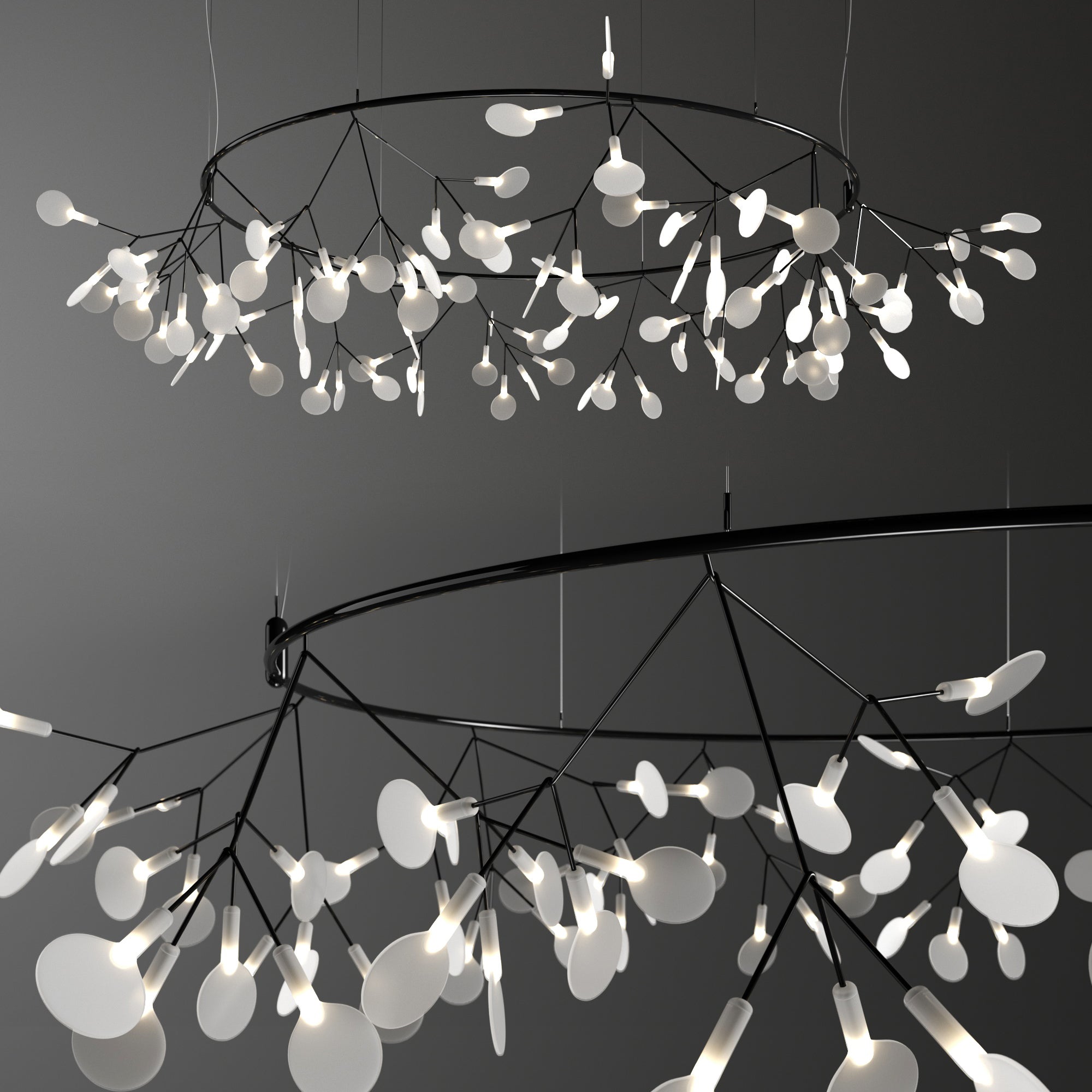 Black Big O Firefly LED Chandelier - Letslighting