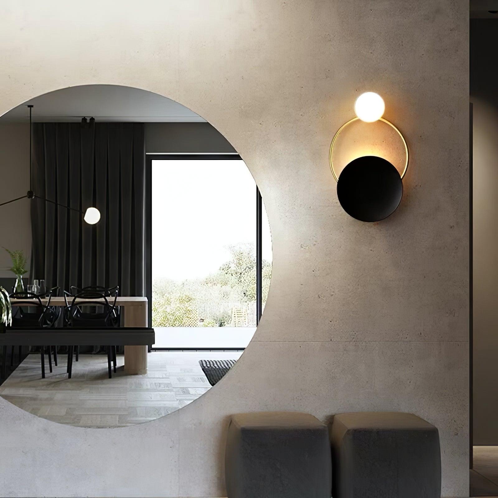 Black Circular Rings Wall Lamp - Letslighting