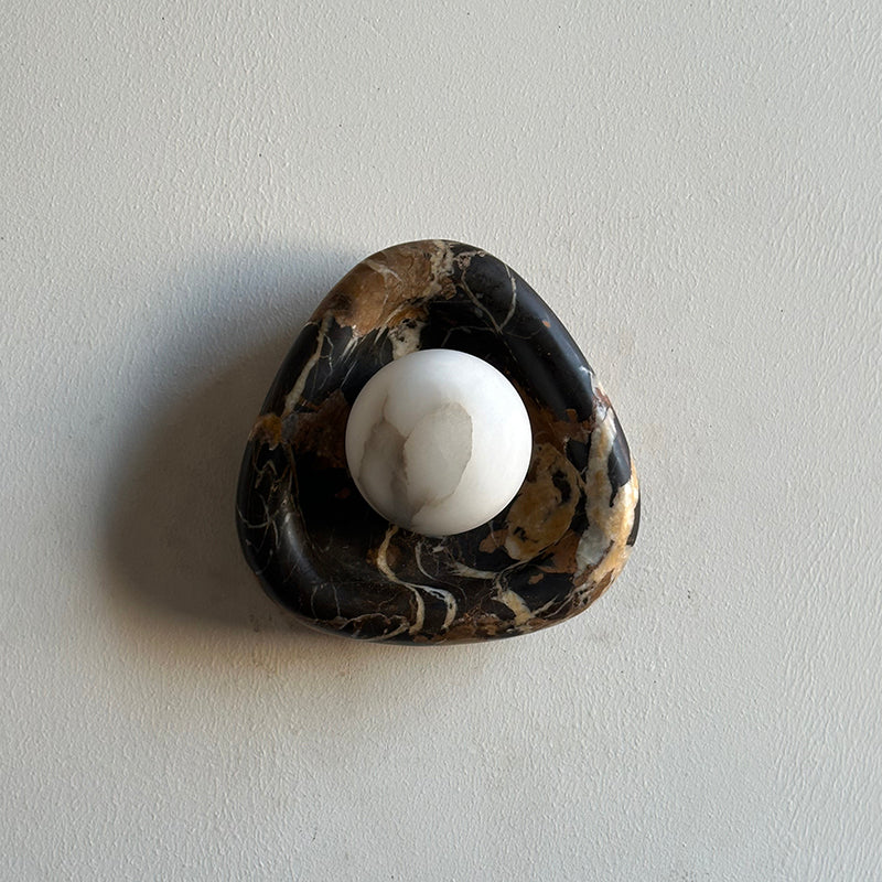 Ostruvyu Modern Minimalist Black Pearl Marble Wall Lamp - Lamp Copper