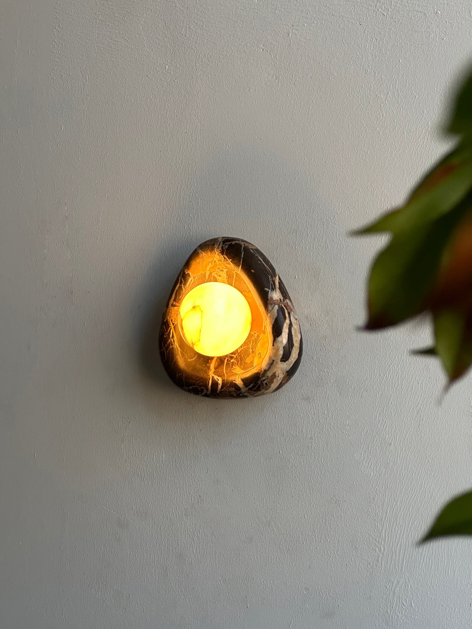 Ostruvyu Modern Minimalist Black Pearl Marble Wall Lamp - Lamp Copper