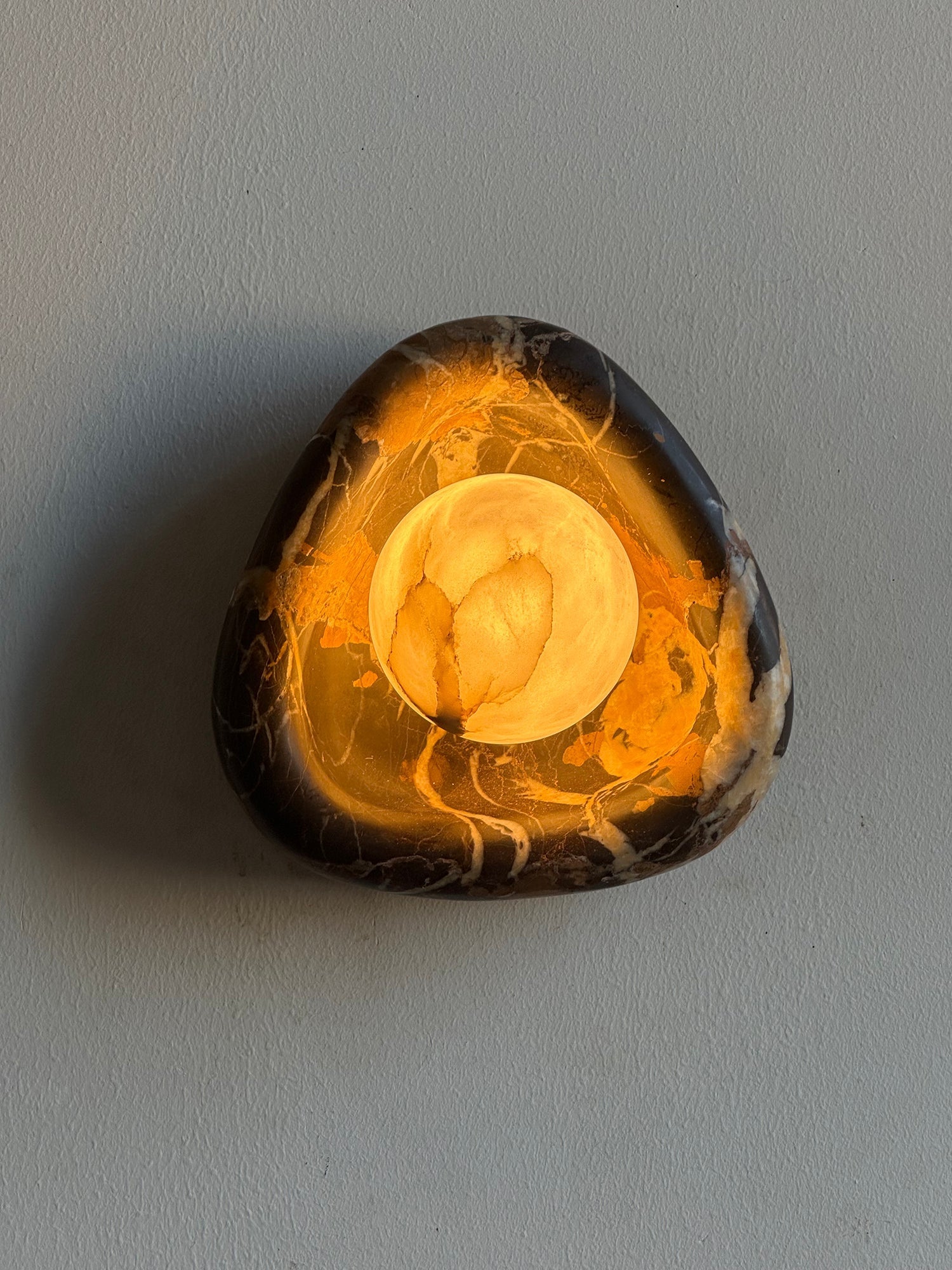 Ostruvyu Modern Minimalist Black Pearl Marble Wall Lamp - Lamp Copper
