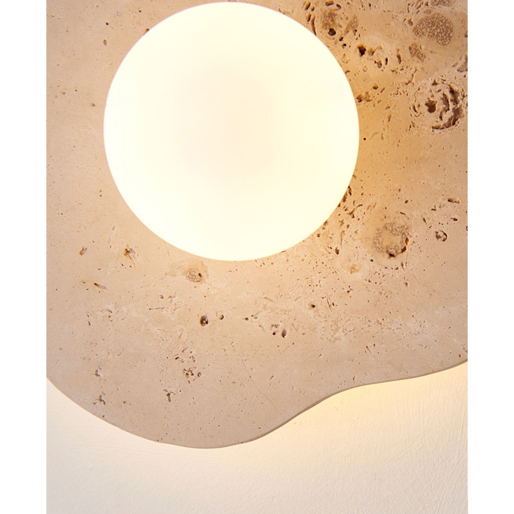 Tinduvyj Modern Minimalist Travertine Glass Wall Lamp - Lamp Copper