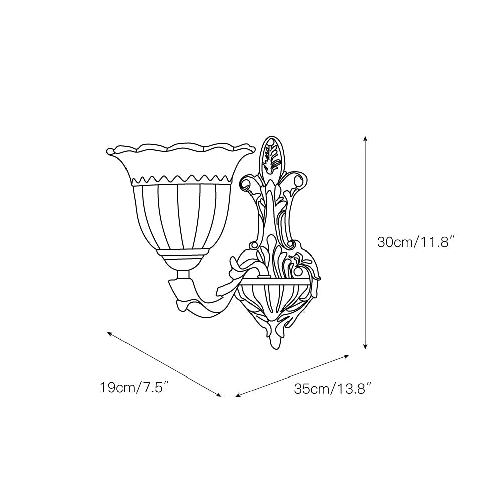 Sifuvyd Luxury Flower Brass Glass Metal Sconce - Lamp Copper