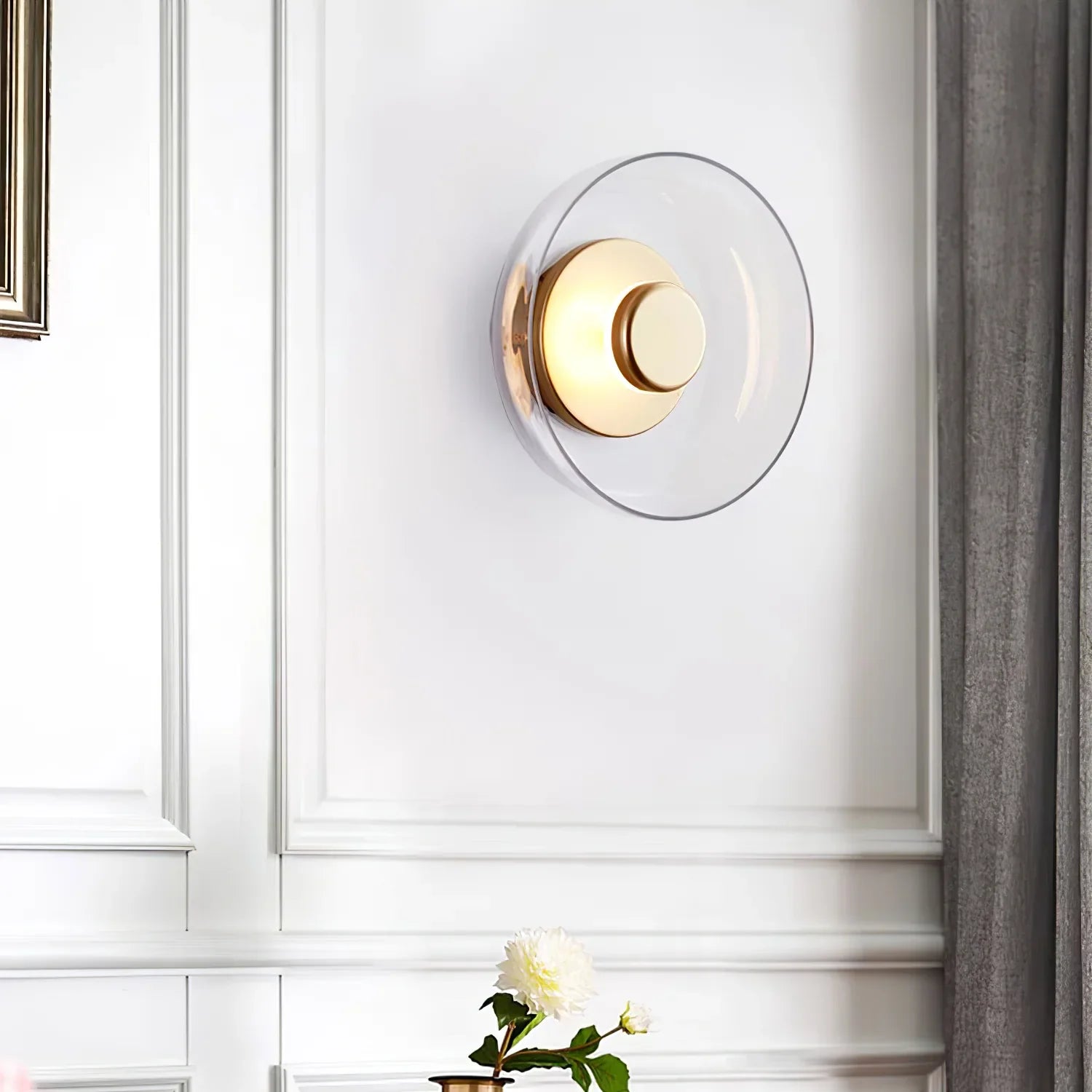 Hailie Modern Round Bowl Glass Wall Light