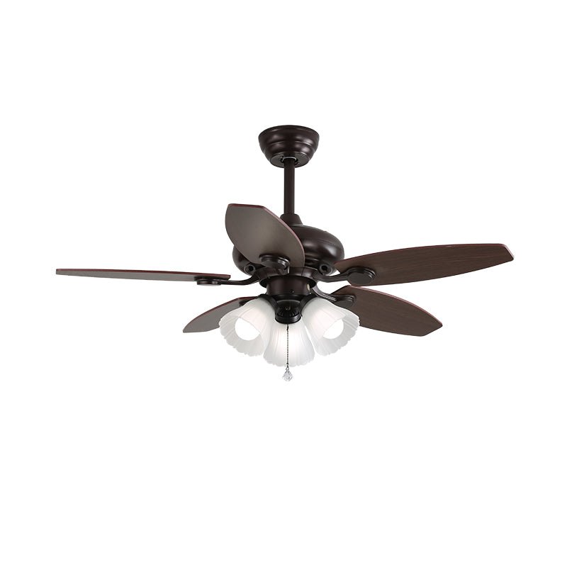 Ventilador de Techo Elora Vintage con Luz en acabado Negro