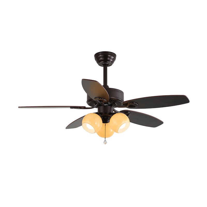 Ventilador de Techo Elora Vintage con Luz con pantalla Blanca