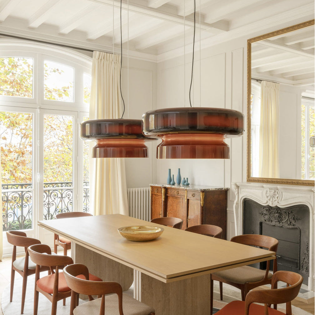 Xenuvyj Modern Minimalist Metal Glass Pendant Lamp - Lamp Copper