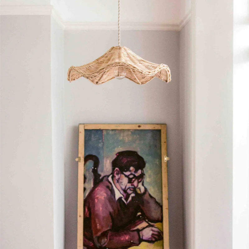 Ritta Ola Clásica LED Lámpara Colgante Ratán Salón/Comedor